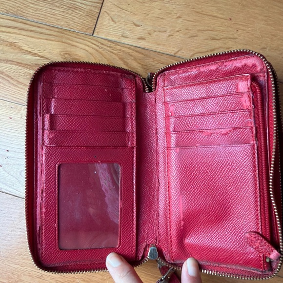 Coach Brown & Red Trim Wallet 6.5” X 4” - Picture 8 of 9